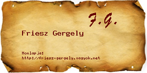 Friesz Gergely névjegykártya
